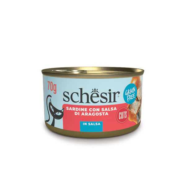 Alimento complementare Schesir Filetti di Sardine con Salsa di Aragosta 70 g per gatti adulti Alimento complementare Schesir Filetti di Sardine con Salsa di Aragosta 70 g per gatti adulti